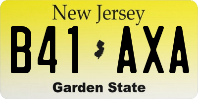 NJ license plate B41AXA