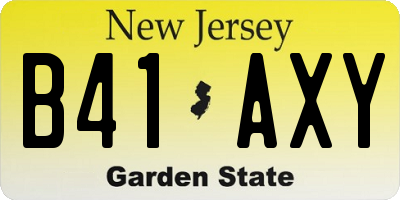 NJ license plate B41AXY