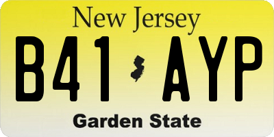 NJ license plate B41AYP