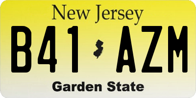NJ license plate B41AZM