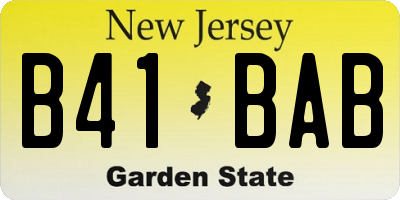 NJ license plate B41BAB