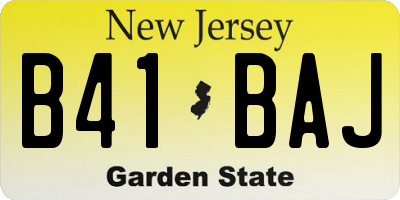 NJ license plate B41BAJ