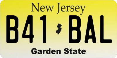 NJ license plate B41BAL