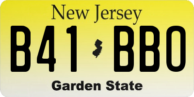 NJ license plate B41BBO
