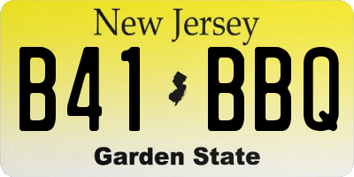 NJ license plate B41BBQ