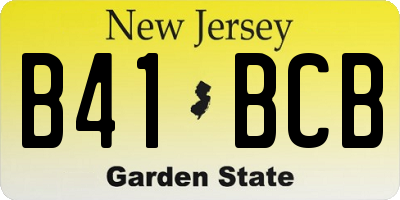 NJ license plate B41BCB