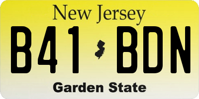 NJ license plate B41BDN