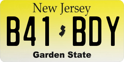 NJ license plate B41BDY