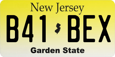 NJ license plate B41BEX
