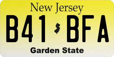 NJ license plate B41BFA