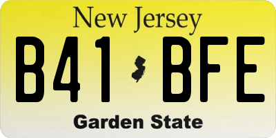 NJ license plate B41BFE