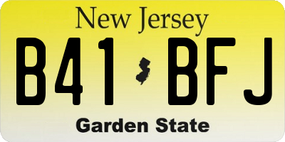 NJ license plate B41BFJ