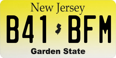 NJ license plate B41BFM