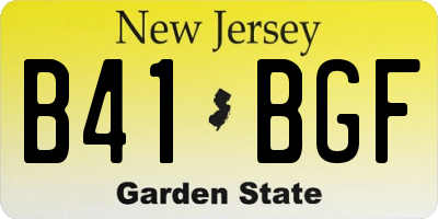 NJ license plate B41BGF