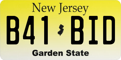 NJ license plate B41BID