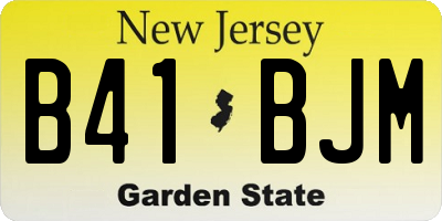 NJ license plate B41BJM