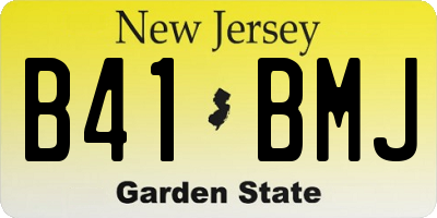 NJ license plate B41BMJ