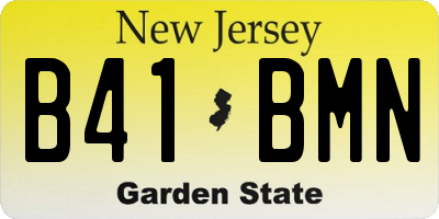 NJ license plate B41BMN
