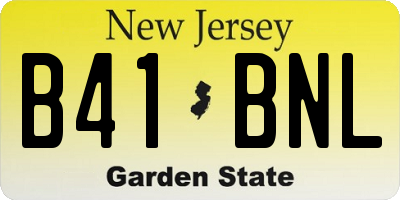 NJ license plate B41BNL