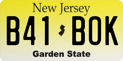 NJ license plate B41BOK