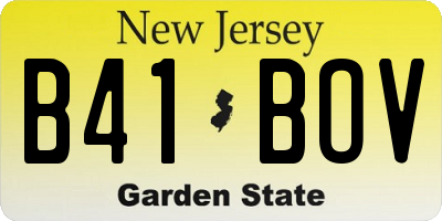 NJ license plate B41BOV