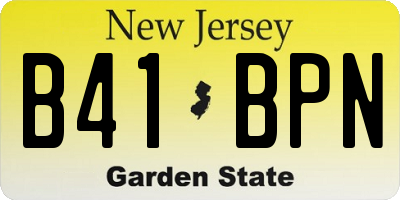 NJ license plate B41BPN