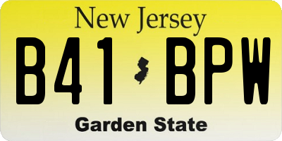 NJ license plate B41BPW
