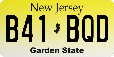NJ license plate B41BQD