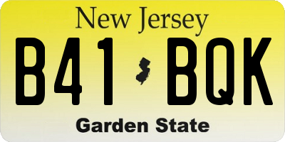NJ license plate B41BQK
