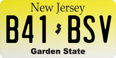 NJ license plate B41BSV