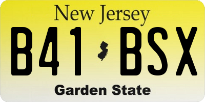 NJ license plate B41BSX