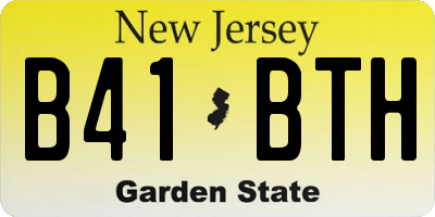 NJ license plate B41BTH
