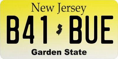 NJ license plate B41BUE
