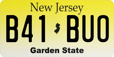 NJ license plate B41BUO