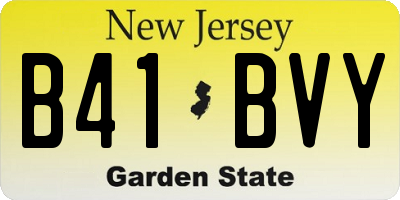 NJ license plate B41BVY