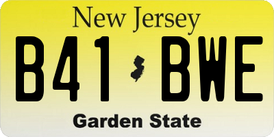 NJ license plate B41BWE