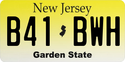 NJ license plate B41BWH