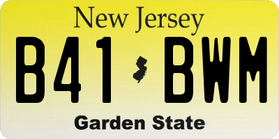 NJ license plate B41BWM