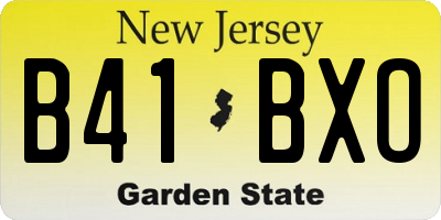 NJ license plate B41BXO