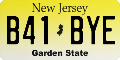 NJ license plate B41BYE