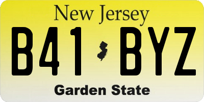 NJ license plate B41BYZ
