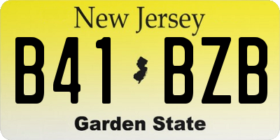 NJ license plate B41BZB