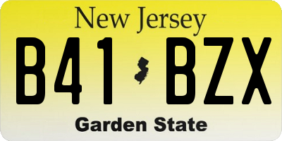 NJ license plate B41BZX