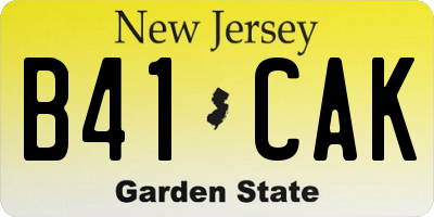 NJ license plate B41CAK
