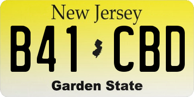NJ license plate B41CBD