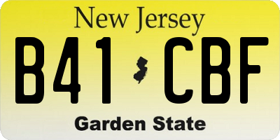 NJ license plate B41CBF