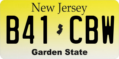 NJ license plate B41CBW