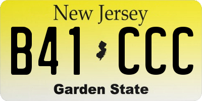 NJ license plate B41CCC