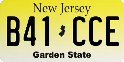 NJ license plate B41CCE
