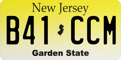 NJ license plate B41CCM